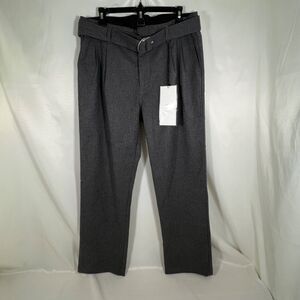 Stampd Grey Pleated D-Ring Belted Trousers Size 32
